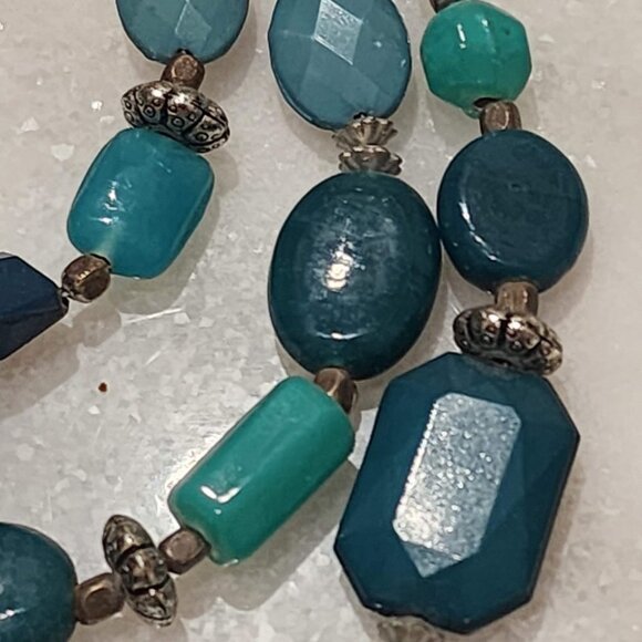 Turquoise Elegance Multi-Layered Beaded Necklace - Picture 4 of 7